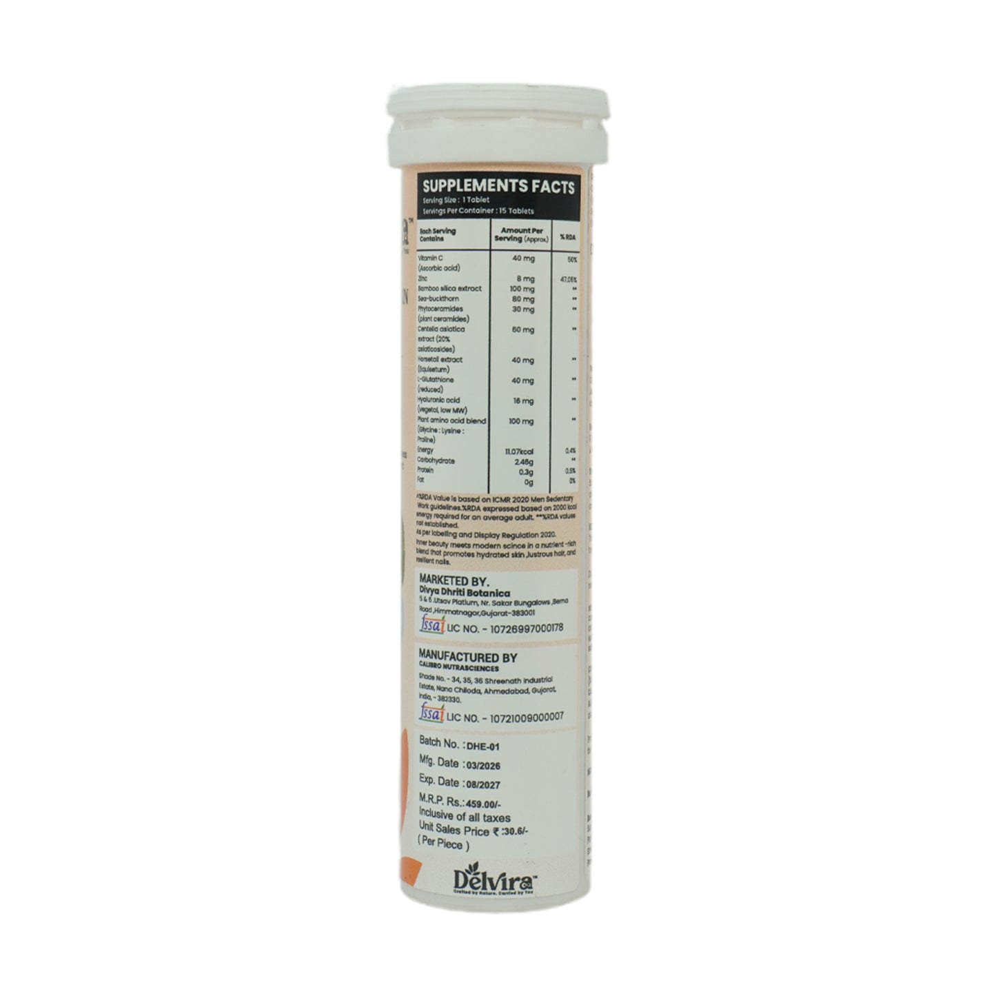 Delvira Hair, Nail & Skin Effervescent Tablets