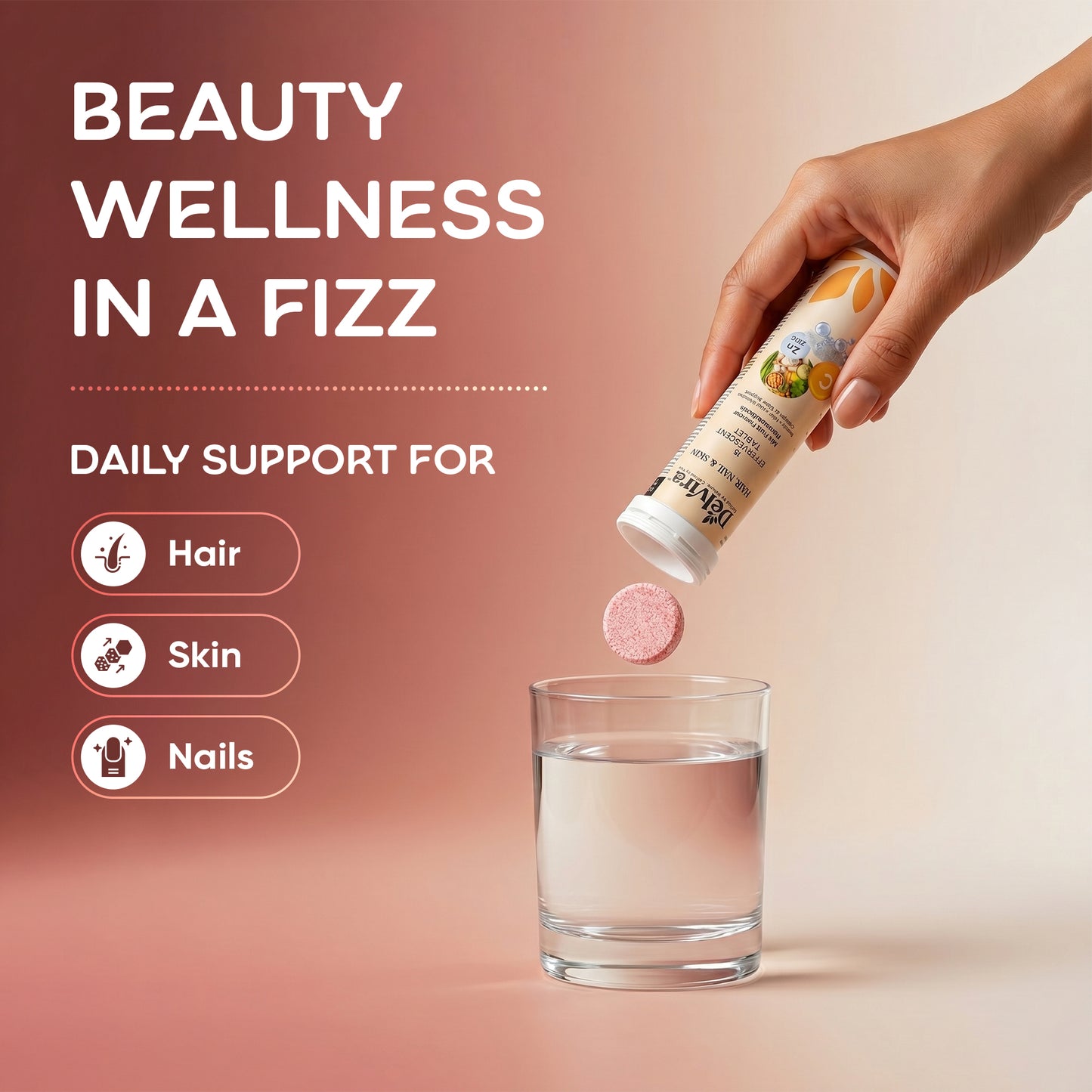 Delvira Hair, Nail & Skin Effervescent Tablets