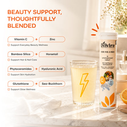 Delvira Hair, Nail & Skin Effervescent Tablets