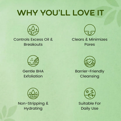 Delvira 100 ml Avoca Silk Nourishing Face Wash with Avocado Oil, Ceramides, Squalane, Tea Tree & Willow Bark Extract | Gentle Daily Cleanser for Oily Acne-Prone Skin | Non-Stripping Hydrating Formula
