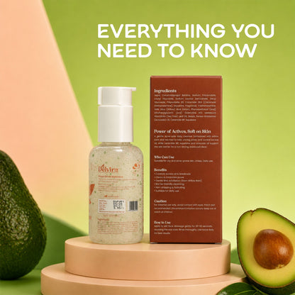 Delvira 100 ml Avoca Silk Nourishing Face Wash with Avocado Oil, Ceramides, Squalane, Tea Tree & Willow Bark Extract | Gentle Daily Cleanser for Oily Acne-Prone Skin | Non-Stripping Hydrating Formula